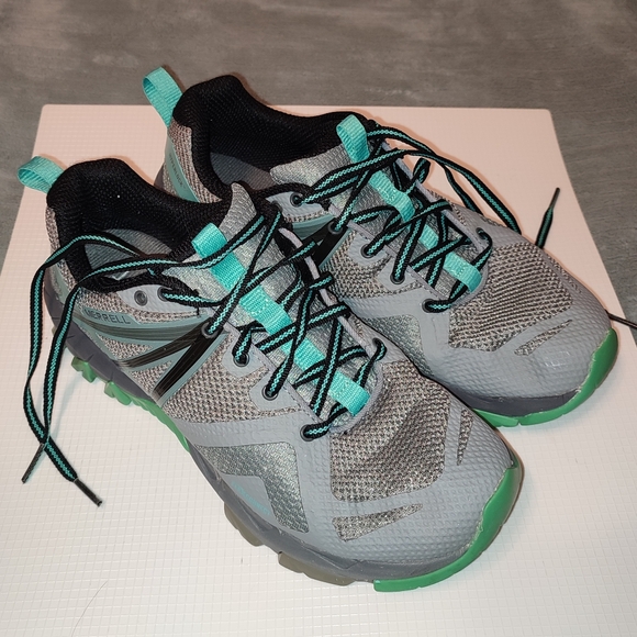 Merrell Women's Gray and Green Trail Running Shoes - Picture 1 of 10